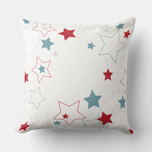 Moderne, rote und blaue Patriotische Stars Kissen