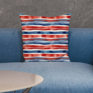 Moderne rote und blaue Streifen amerikanische Wass Kissen
