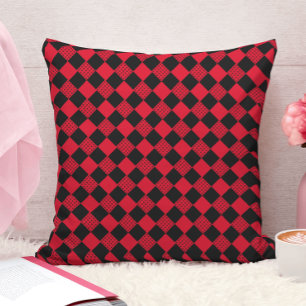 moderne rote und schwarze abstrakte geometrische M Kissen