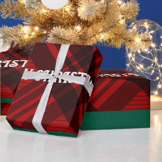  Moderne rote und schwarze Karos  Geschenkpapier