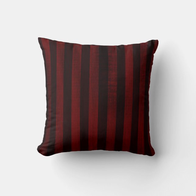 moderne rote und schwarze Streifen Kissen (Vorderseite)