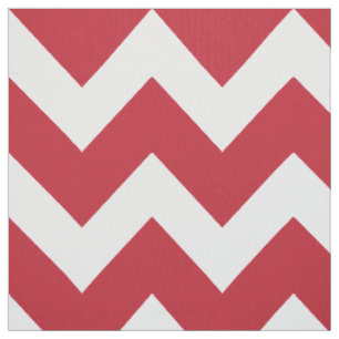 Moderne rote und weiße Chevron-Streifenmuster Stoff