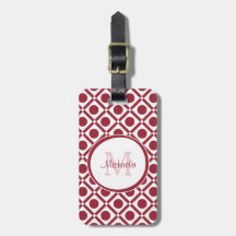 Moderne rote und weiße geometrische Monogramm und 