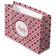 Moderne rote und weiße geometrische Monogramm und 