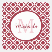 Moderne rote und weiße geometrische Monogramm und 
