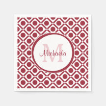 Moderne rote und weiße geometrische Monogramm und 