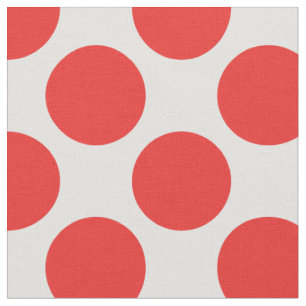 Moderne rote und weiße große Polka-Punkte Stoff