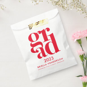 Moderne rote und weiße Tasche für Abschlussfeier-G Geschenktütchen