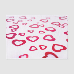 Moderne, rote und weiße Valentinherzen Seidenpapier
