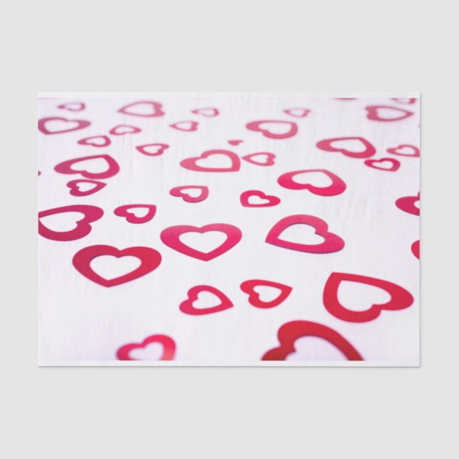 Moderne, rote und weiße Valentinherzen Seidenpapier (Vorderseite)