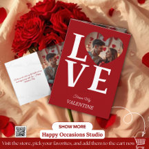 Moderne rote Valentinstag-Postkarte