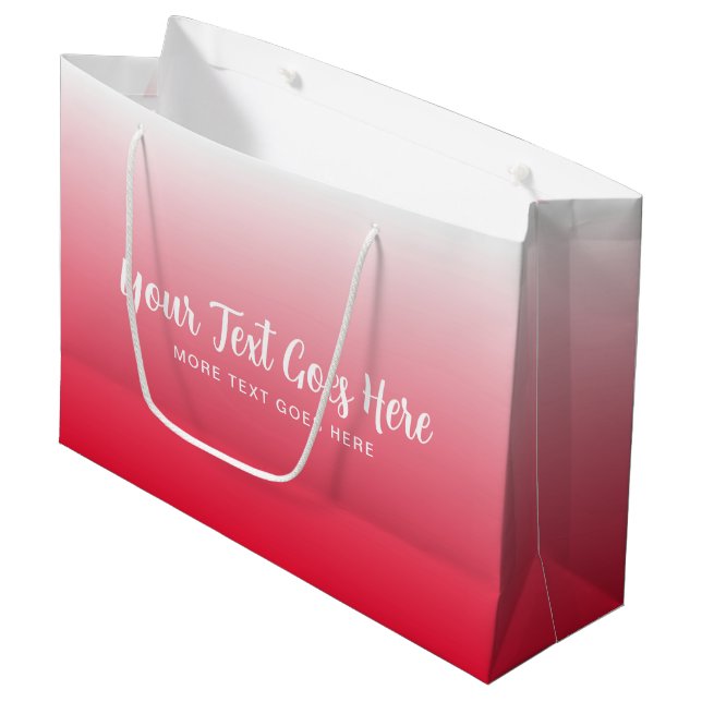 Moderne rote Vorlage Elegant gestalten Ihre eigene Große Geschenktüte (Vorderseite Schrägansicht)
