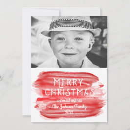 Moderne Rote Wasserfarbe Frohe Weihnachten Foto