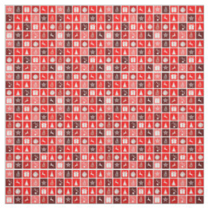 Moderne rote Weihnachts-Gitterstruktur Minimalist Stoff