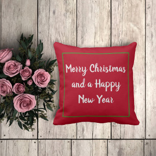 Moderne Rote Weihnachtsdekoration - Frohe Weihnach Kissen