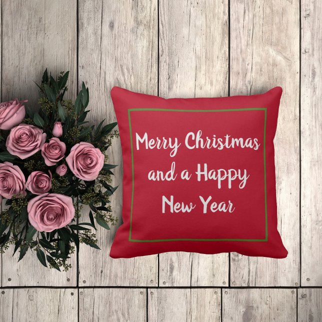 Moderne Rote Weihnachtsdekoration - Frohe Weihnach Kissen (Von Creator hochgeladen)