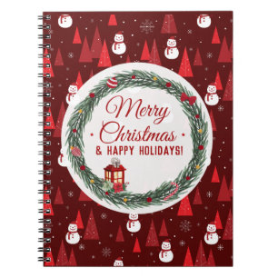 Moderne, rote Weihnachtsfeiertage Notizblock