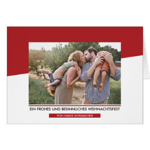 Moderne rote Weihnachtsfoto-Gruß