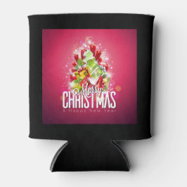 Moderne rote Weihnachtsgrafik Dosenkühler