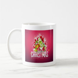 Moderne rote Weihnachtsgrafik Kaffeetasse