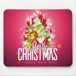 Moderne rote Weihnachtsgrafik Mousepad