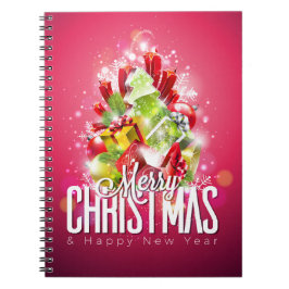 Moderne rote Weihnachtsgrafik Notizblock