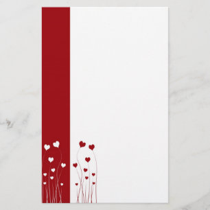 Moderne rote weiße Herzen Briefpapier