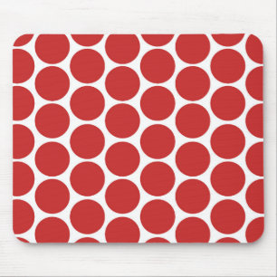 MODERNE ROTE, WEISSE POLKA-DOPPEN MOUSEPAD
