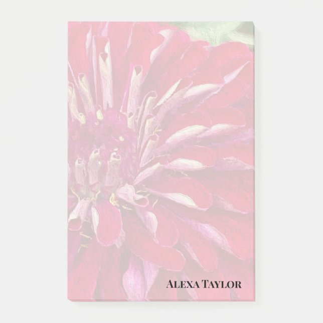 Moderne rote Zinnias Post-it Klebezettel (Vorderseite)