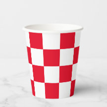 Moderne roter kroatischer Schachbrett Papier Cups