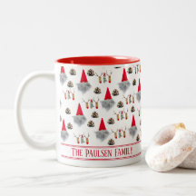 Moderne Rotknochenfamilie - Zweifarbige Tasse