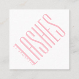 Moderne rötlich-rosa lasche dünne Typografie Quadratische Visitenkarte