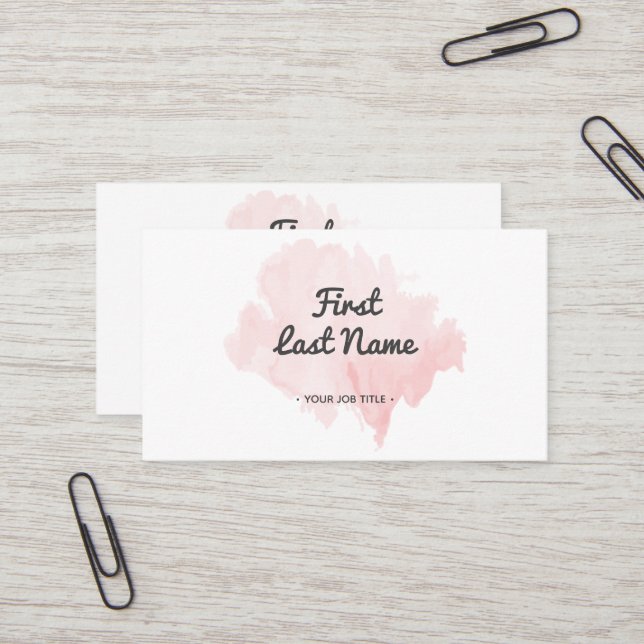 Moderne rougissent pâle - le carte de visite rose (Devant/Arrière en situation)
