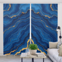 Moderne Royal Blue Gold Marble Collection
