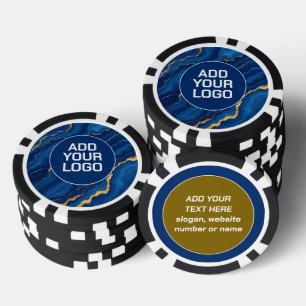Moderne Royal Blue Gold Marmor Kollektion Pokerchips