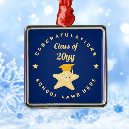 Moderne Royal Blue und Gold Abschluss Star Ornament Aus Metall