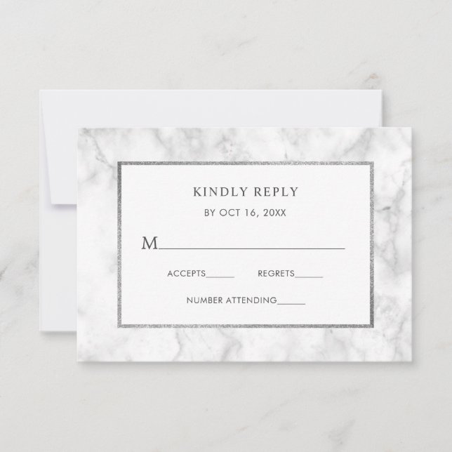 Moderne RSVP-Abschlusskarte für die Hochzeit von w RSVP Karte (Vorderseite)