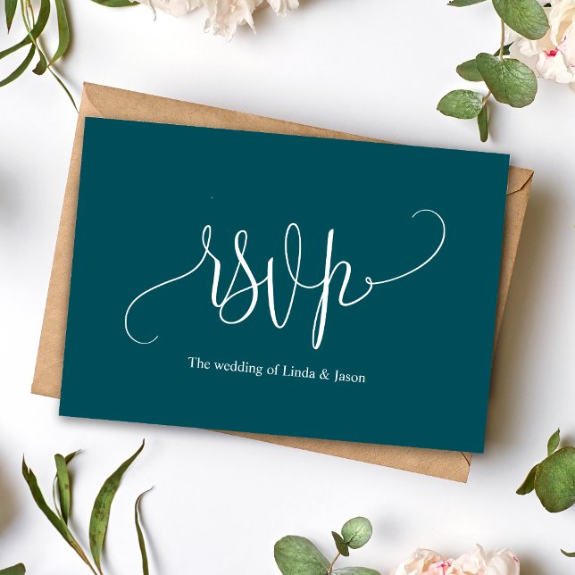 Moderne RSVP-Karte für Aquamarine Hochzeitessen Einladung (Von Creator hochgeladen)