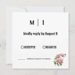 Moderne RSVP-Karte für Blumenhochzeiten