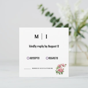 Moderne RSVP-Karte für Blumenhochzeiten
