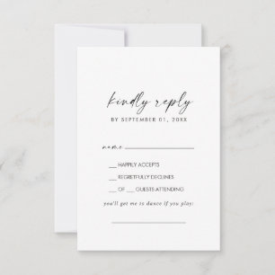 Moderne RSVP-Karte für den Skriptaufruf RSVP Karte