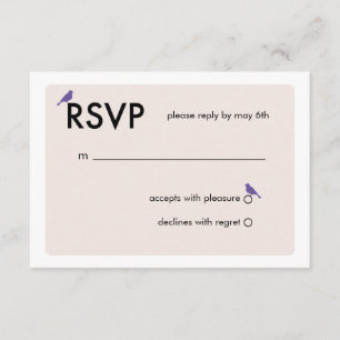 Moderne RSVP-Karte für Geburtstagssehen - Lila RSVP Karte