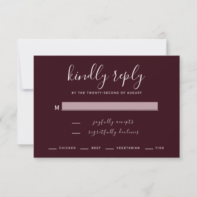 Moderne RSVP-Karte für Hochzeitspaare RSVP Karte (Vorderseite)
