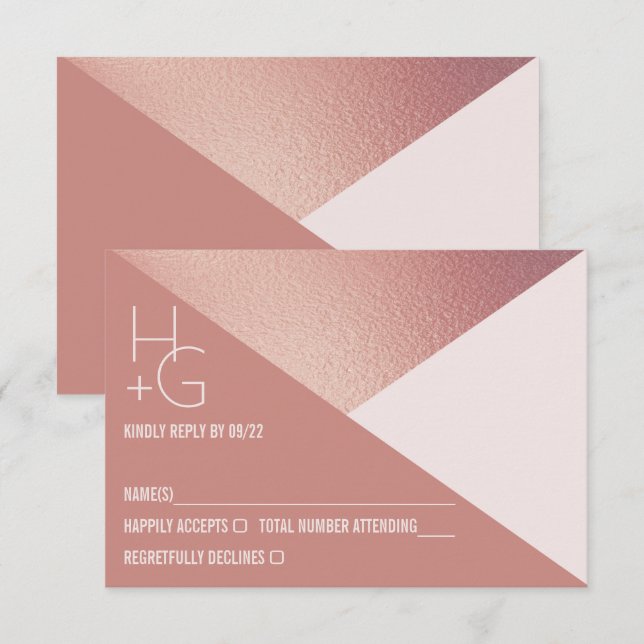 Moderne RSVP-Karte für Minimalistische Geometrie Einladung (Vorne/Hinten)