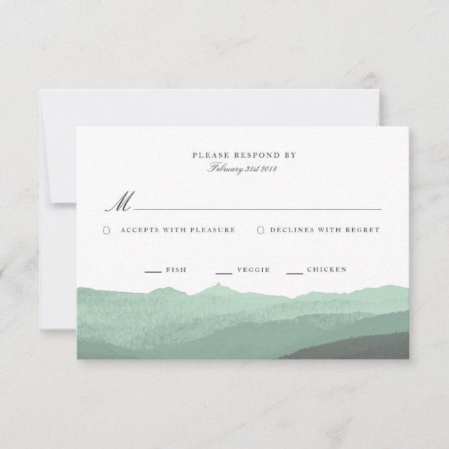 Moderne RSVP-Karte für Wasserfarben RSVP Karte (Vorderseite)
