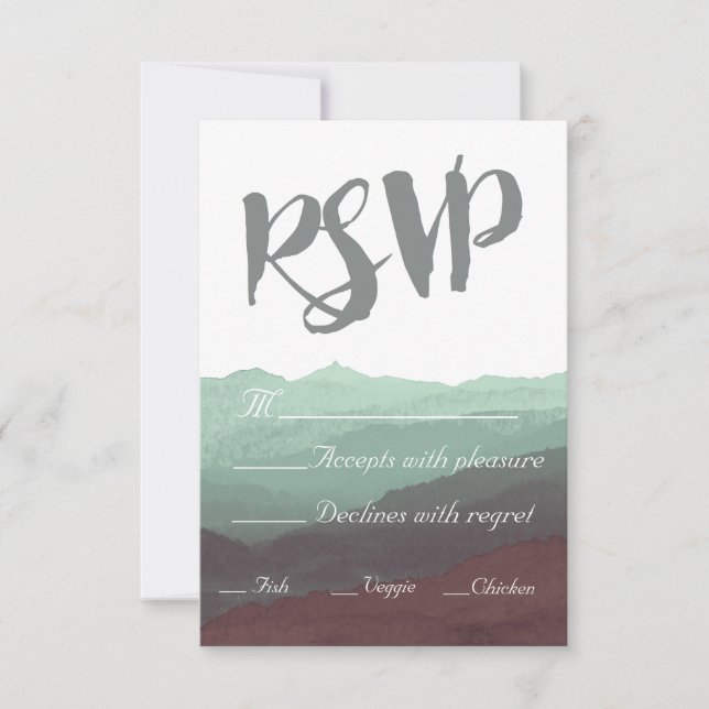 Moderne RSVP-Karte für Wasserfarben RSVP Karte (Vorderseite)