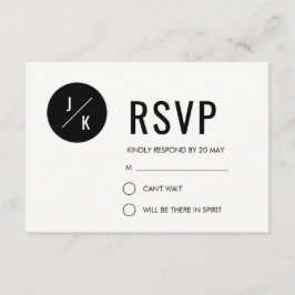 Moderne RSVP-Karte - Schwarzer Kreis RSVP Karte