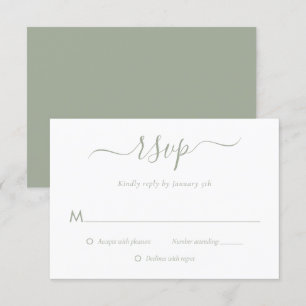 Moderne RSVP-Karten für die grüne Hochzeit von Skr RSVP Karte