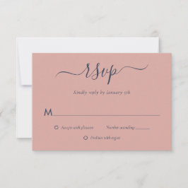 Moderne RSVP-Karten für Hochzeiten in Navy Blue un RSVP Karte