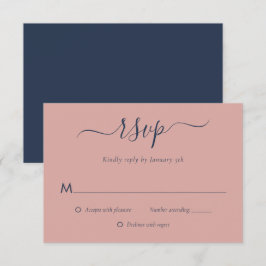 Moderne RSVP-Karten für Hochzeiten in Navy Blue un RSVP Karte